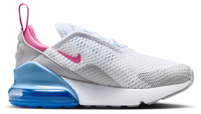Nike Air Max 270 - Boys' Preschool White/Pinksicle/Football Blue product view
