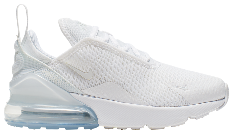 Nike Air Max 270 - Boys' Preschool White/White/Metallic Silver product view