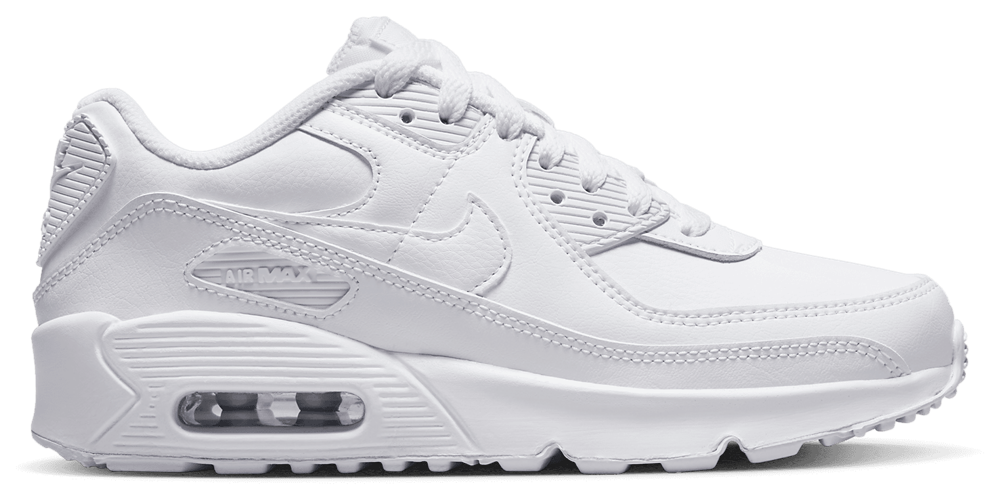 Nike Air Max 90 - Boys' Grade School White/White/Metallic Silver product view
