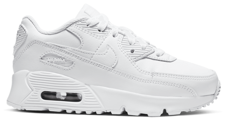 Nike Air Max 90 - Boys' Preschool White/White/Metallic Silver product view