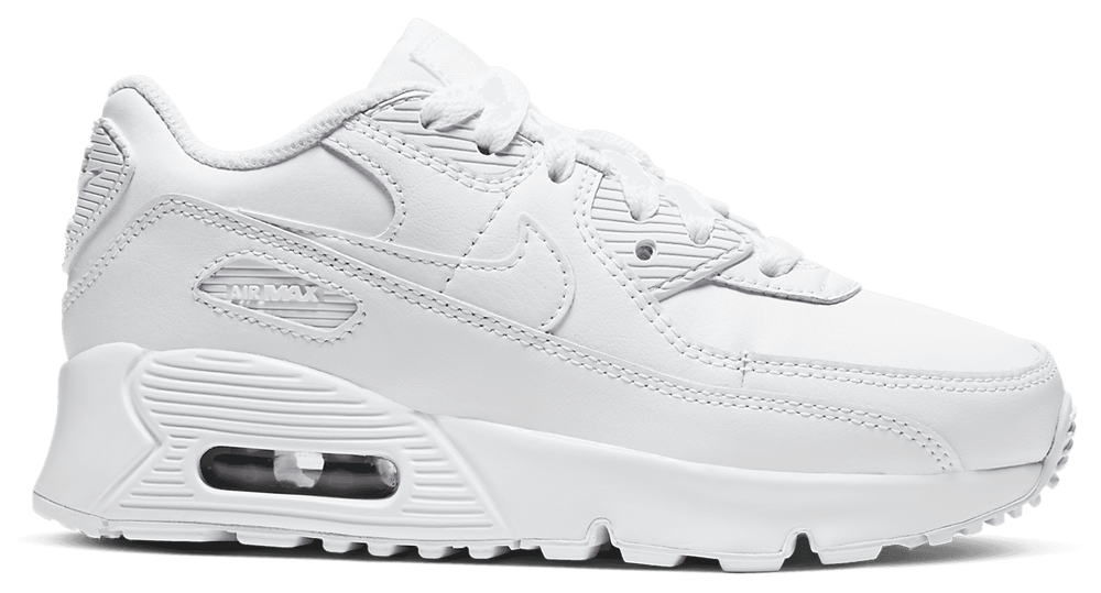 Nike Air Max 90 - Boys' Preschool White/White/Metallic Silver product view