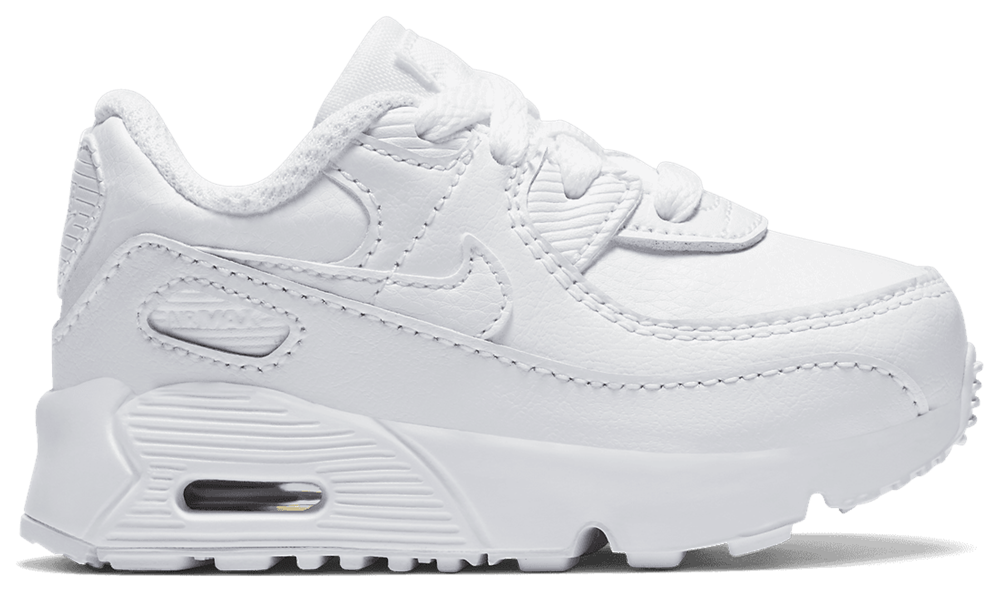 Nike Air Max 90 - Boys' Toddler White/White/Metallic Silver product view