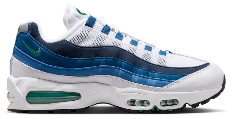 Nike Air Max 95 - Men's Emerald Green/White/Lake Blue product view