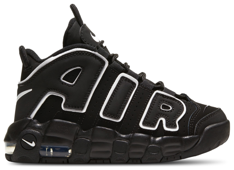 Nike Air More Uptempo - Boys' Preschool Black/Black/White product view