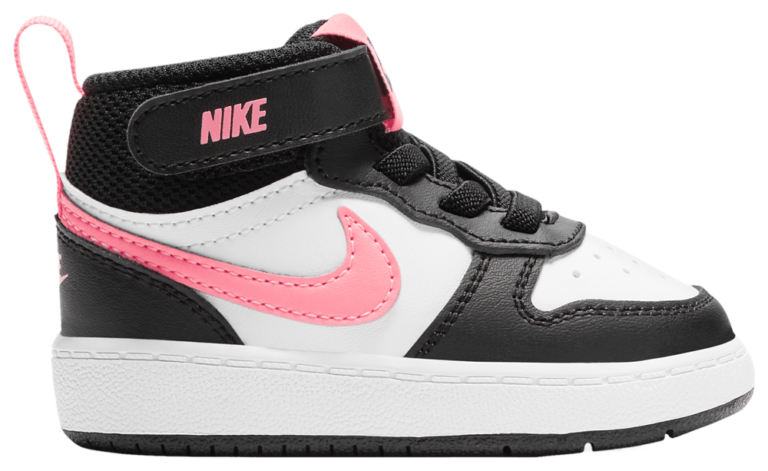 Nike Court Borough Mid 2 - Boys' Toddler Black/White/Sunset Pulse product view