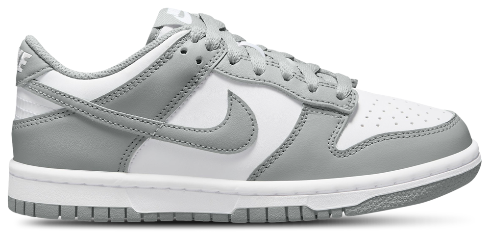 Nike Dunk Low - Boys' Grade School White/White/Light Smoke Grey product view