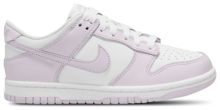 Nike Dunk Low - Girls' Grade School White/Violet product view