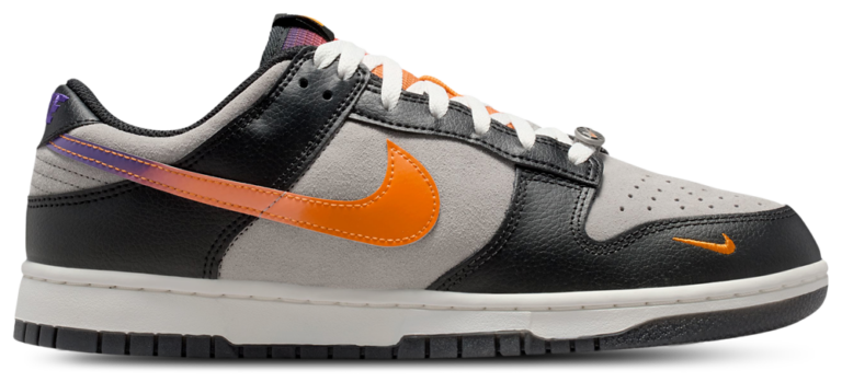 Nike Dunk Low Retro Premium - Men's Medium Grey/Orange Peel/Black product view