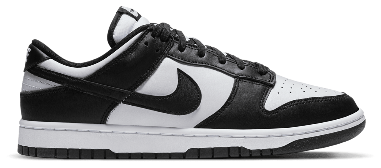 Nike Dunk Low Retro — White/White/Black side view