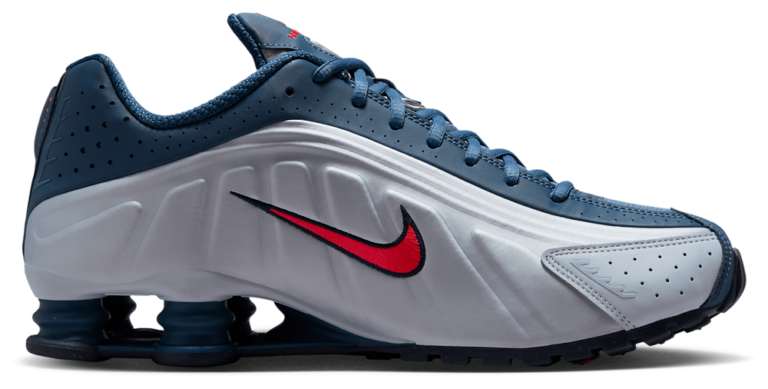 Nike Shox R4 - Men's Bright Crimson/Football Grey/New Slate product view