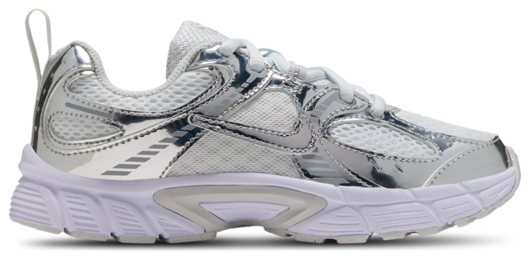 Nike V5 RNR Shine - Girls' Preschool White/Silver/Grey product view