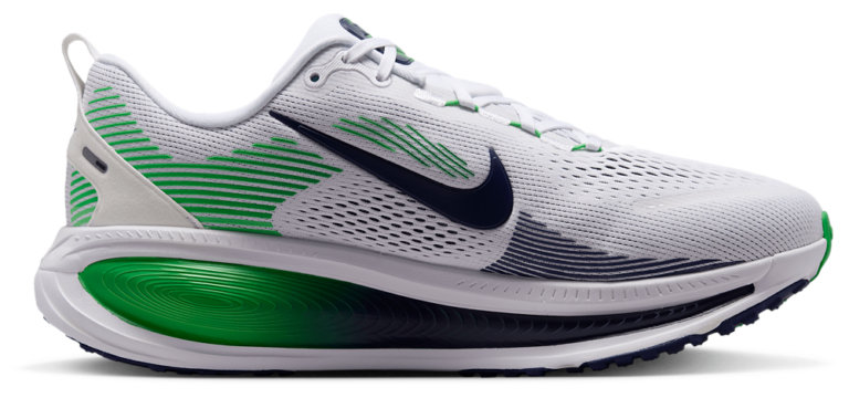 Nike Vomero 18 Wide - Men's White/Midnight Navy/Green Spark product view