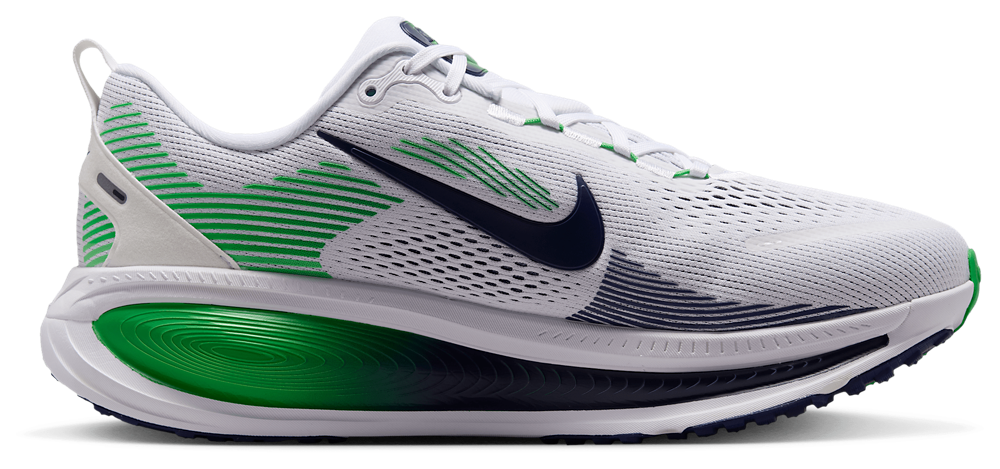 Nike Vomero 18 Wide - Men's White/Midnight Navy/Green Spark product view