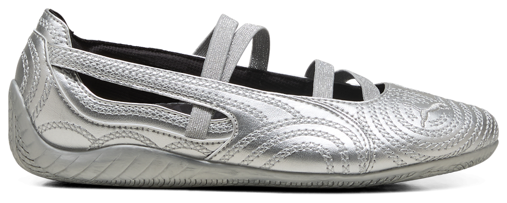 PUMA x Wicked Speedcat Ballet Silver Slippers - Women's Silver/Cool Mid Grey/Flat Dark Grey product view