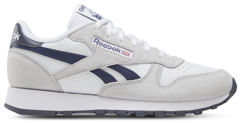 Reebok Classic Leather - Boys' Grade School White/New Grey/Legacy Blue product view