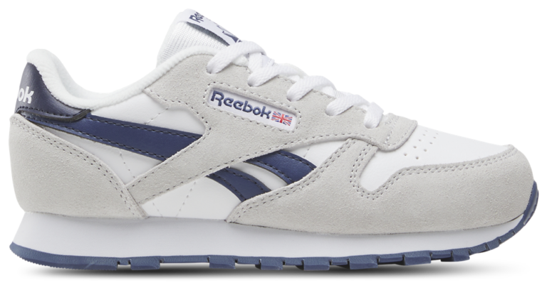 Reebok Classic Leather - Boys' Preschool White/New Grey/Legacy Blue product view