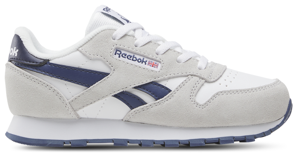 Reebok Classic Leather - Boys' Preschool White/New Grey/Legacy Blue product view