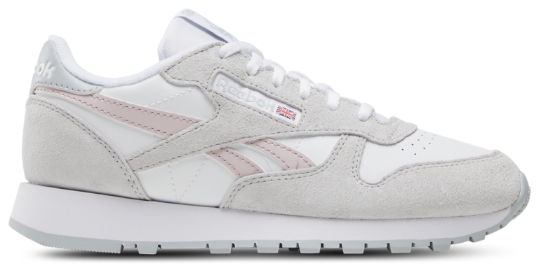Reebok Classic Leather - Girls' Grade School New Grey/White/Elemental Pink product view