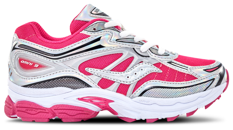 Saucony Omni 9 - Girls' Grade School Fuchsia/Silver product view