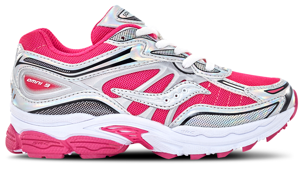 Saucony Omni 9 - Girls' Grade School Fuchsia/Silver product view