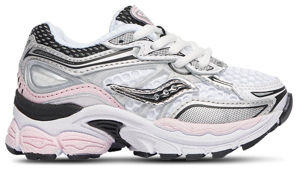 Saucony Omni 9 - Girls' Toddler Silver/Pink product view