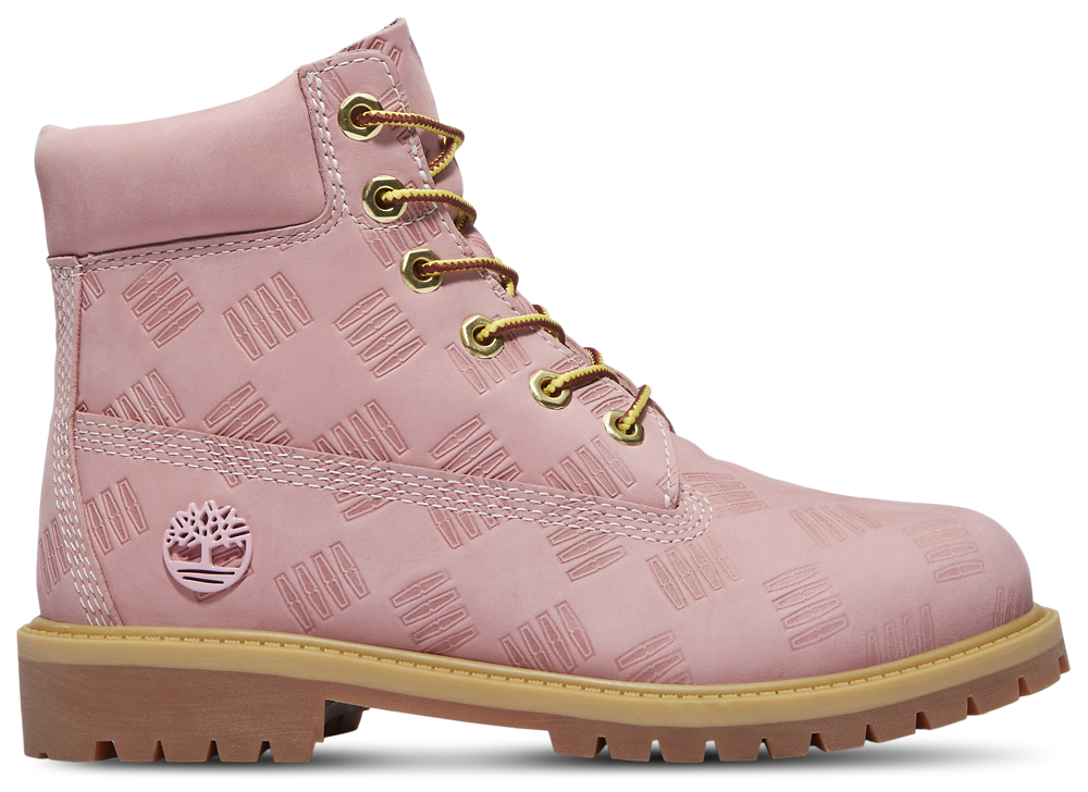 Timberland Premium 6" Waterproof Embossed Boots - Girls' Grade School Pink/Pink product view