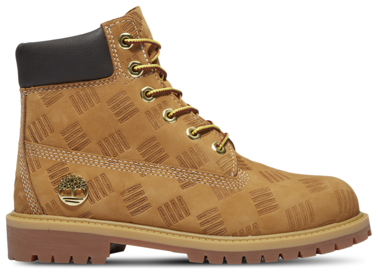 Timberland Premium 6" Waterproof Embossed Boots - Girls' Grade School Wheat/Wheat product view