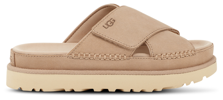 UGG Goldenstar Cross Slide - Women's Driftwood product view