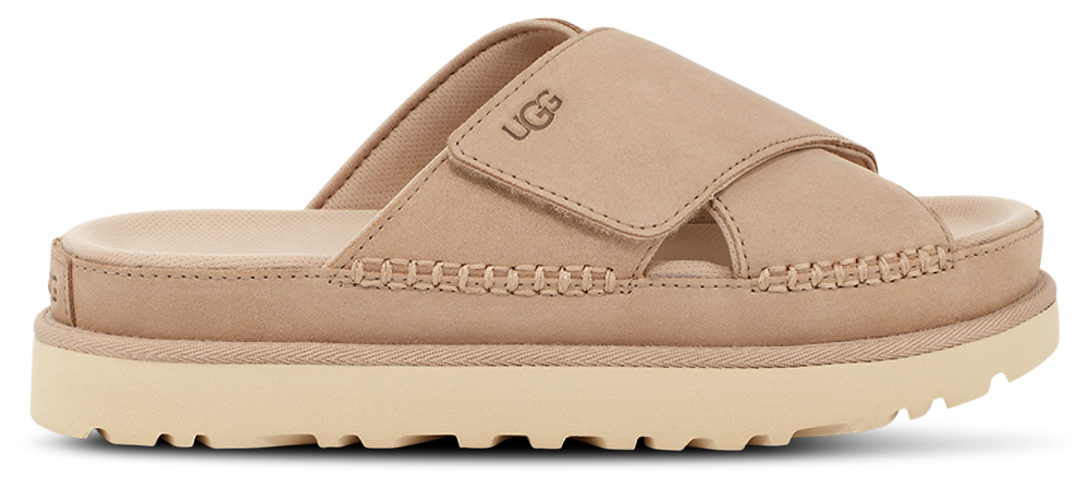 UGG Goldenstar Cross Slide - Women's Driftwood product view