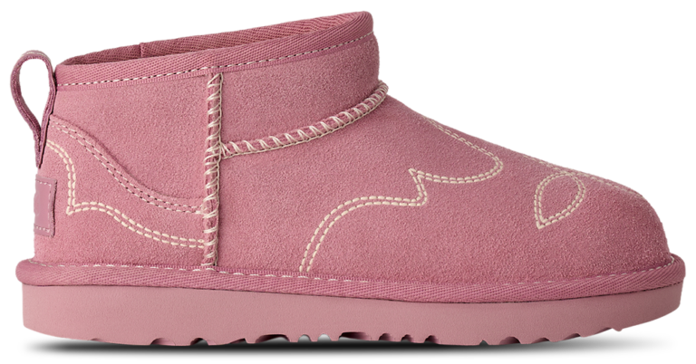 UGG Ultra Mini Western - Girls' Grade School Dusty Orchid/White product view