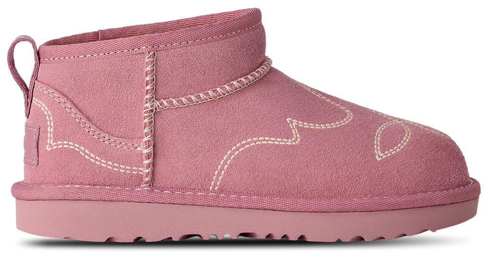 UGG Ultra Mini Western - Girls' Grade School Dusty Orchid/White product view