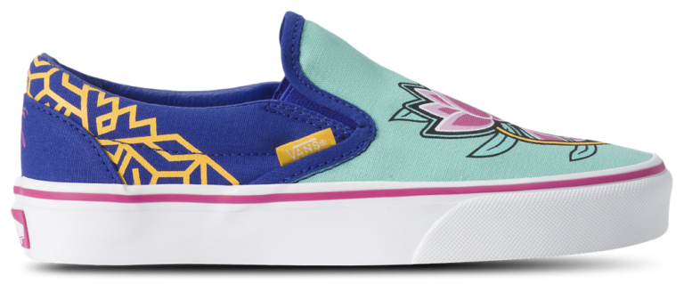 Vans Classic Slip On - Girls' Grade School Zoey Blue/Green/Multi product view