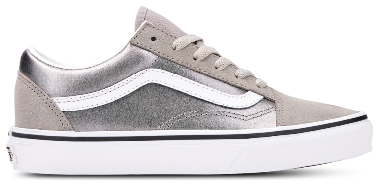 Vans Old Skool - Boys' Grade School White/Metallic Silver product view