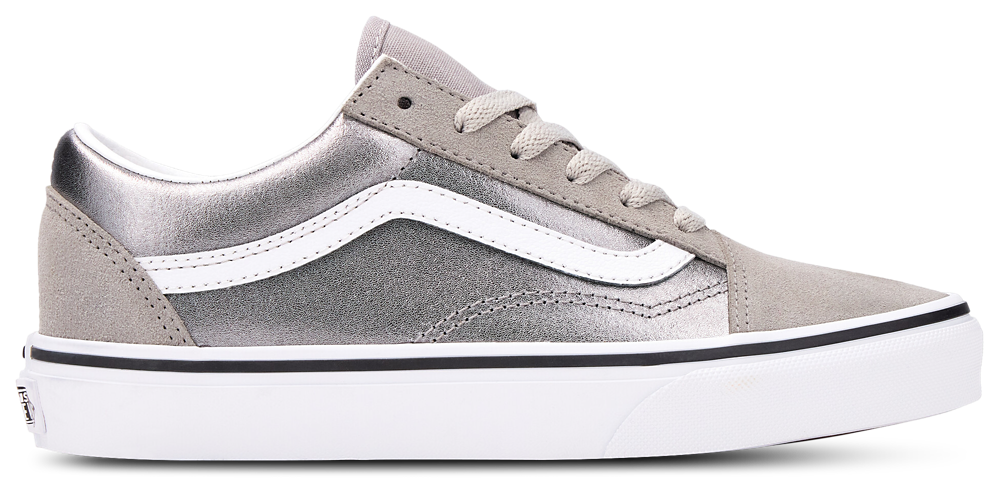 Vans Old Skool - Boys' Grade School White/Metallic Silver product view