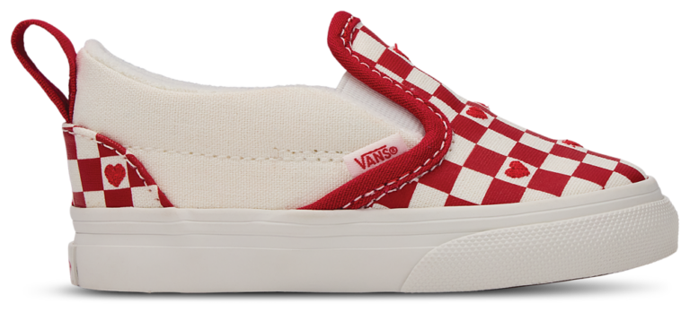 Vans Slip On Valentines - Girls' Toddler White/Racing Red product view